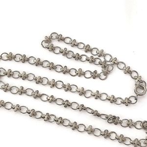 Vintage Silver Cross Link Chain Necklace